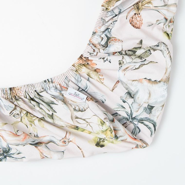 BabyMatex, prześcieradło bawełniane do gondoli/kosza Mojżesza, dinozaury, 75-35 cm