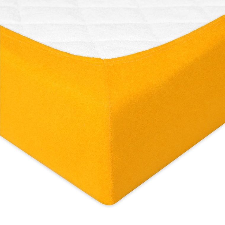 BabyMatex, prześcieradło z gumką, frotte, premium, żółte, 60-120 cm