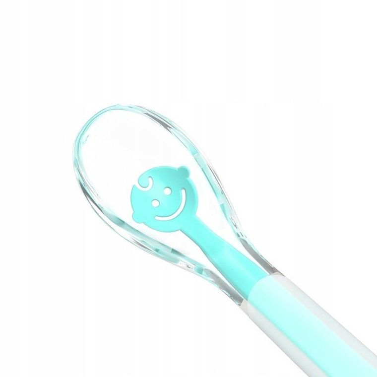 BabyOno, Baby's Smile, miękka łyżeczka silikonowa, miętowa