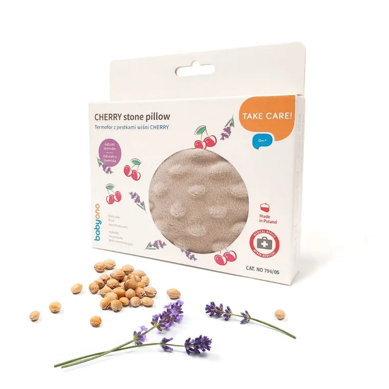 BabyOno, Cherry, termofor z pestkami wiśni, beżowy