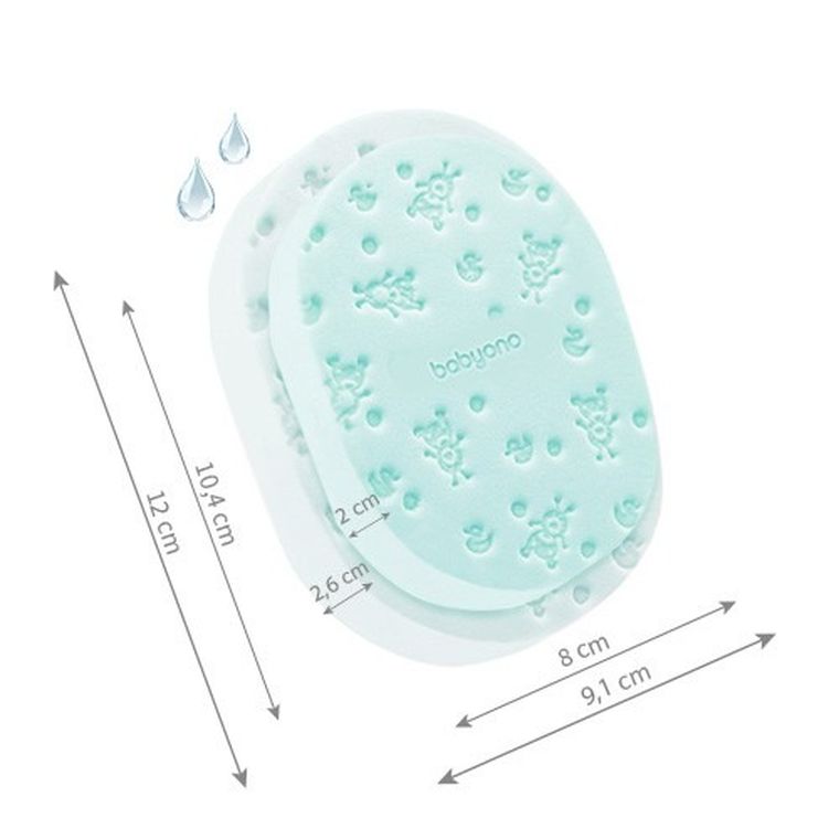 BabyOno, gąbka kąpielowa dla dzieci i niemowląt, miętowa