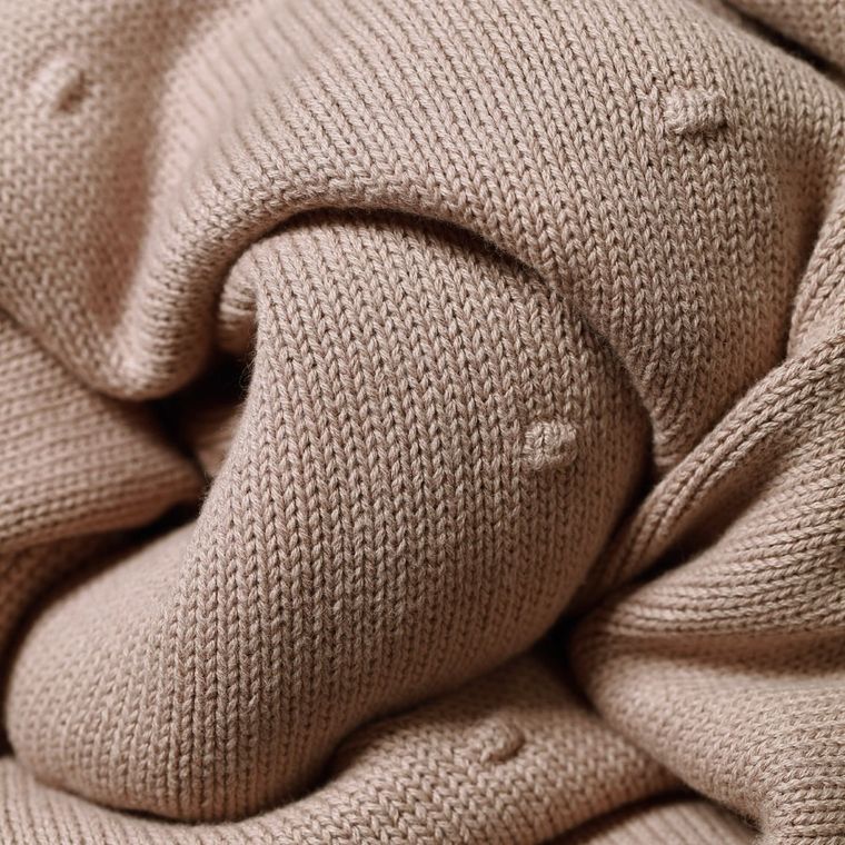 BabyOno, kocyk bawełniany z ociepleniem, ciemny beż, 75-100 cm