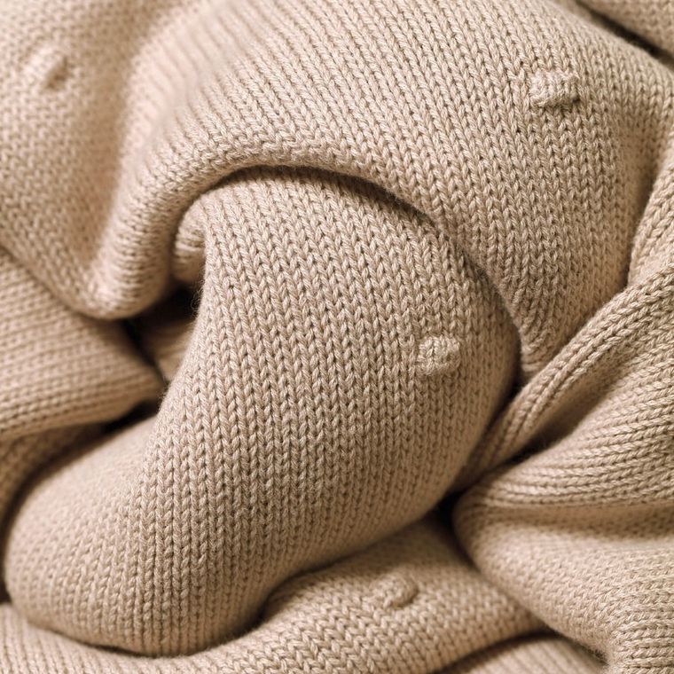 BabyOno, kocyk bawełniany z ociepleniem, jasny beż, 75-100 cm