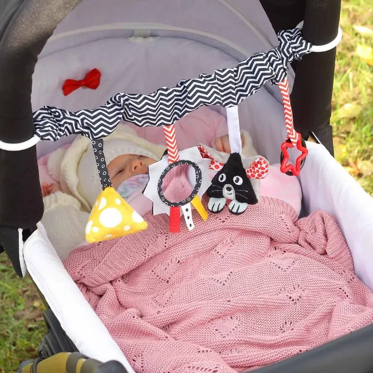 BabyOno, kocyk dzianinowy, bambusowy, różowy