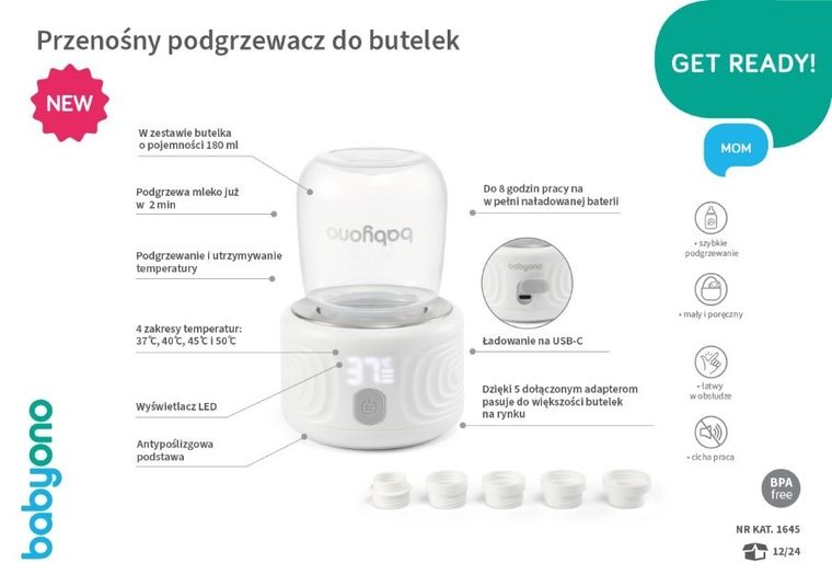 BabyOno, przenośny podgrzewacz do butelek