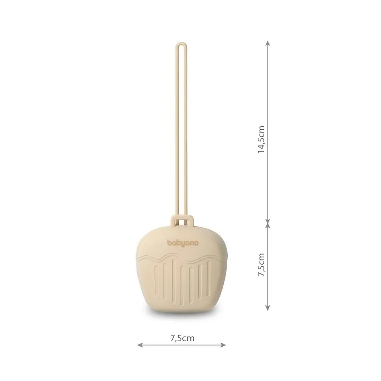 BabyOno, silikonowy pojemnik na smoczek, beżowy