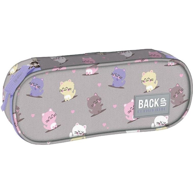 BackUp, piórnik, owalny, Kotki Kawaii