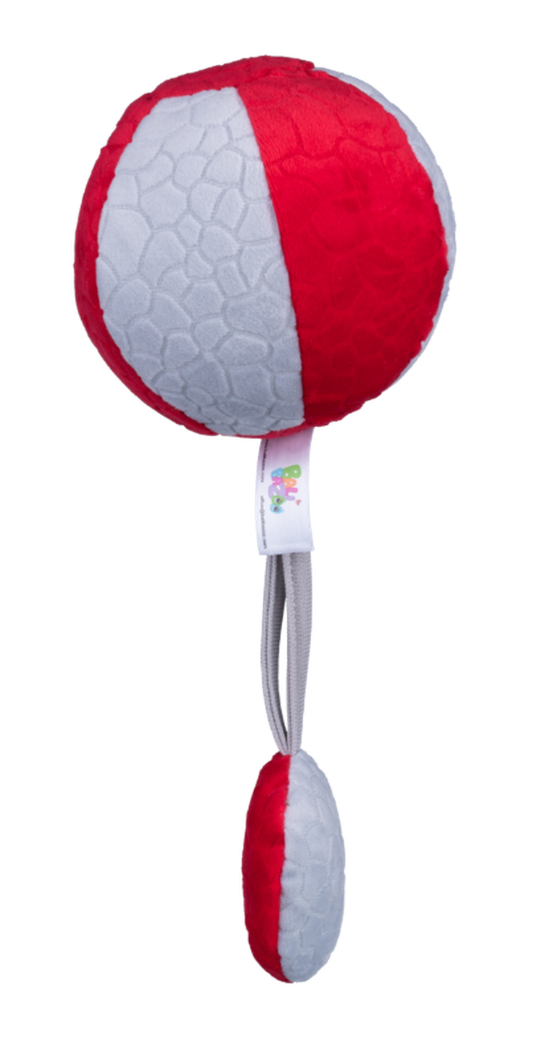 Balibazoo, piłka czerwono-szara, zabawka niemowlęca