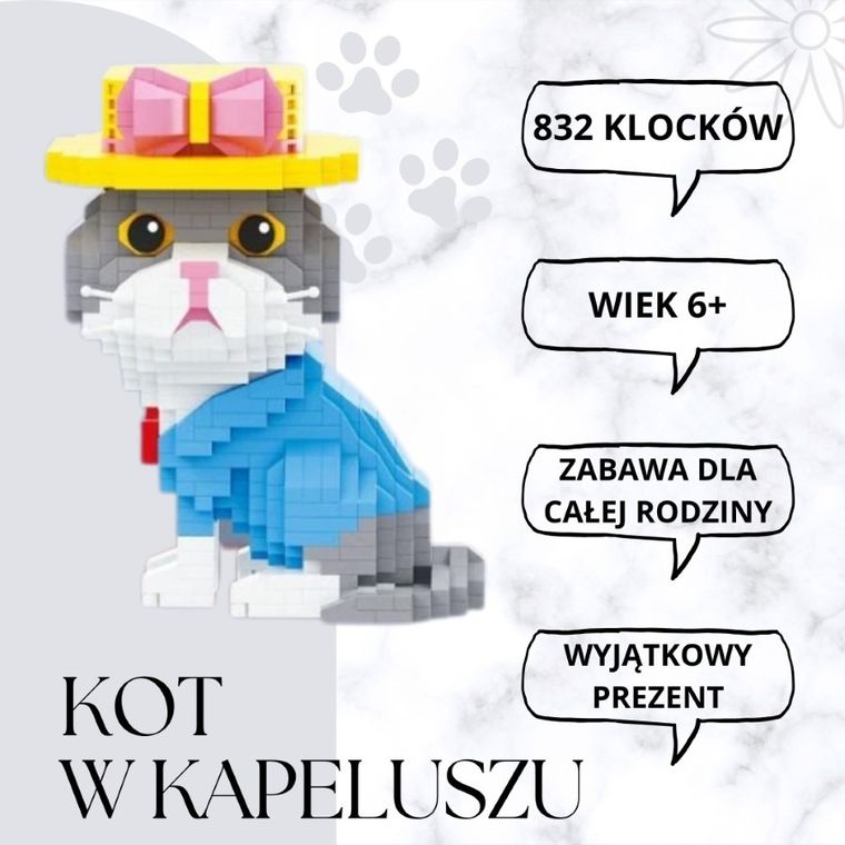 Balody, Kot w kapeluszu, klocki konstrukcyjne, 832 elementy