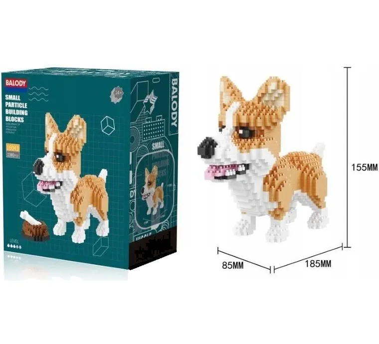 Balody, Pies Corgi, klocki konstrukcyjne, 1380 elementów