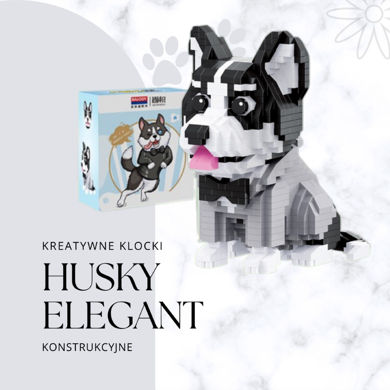 Balody, Pies Husky szczeniak, klocki konstrukcyjne, 973 elementów
