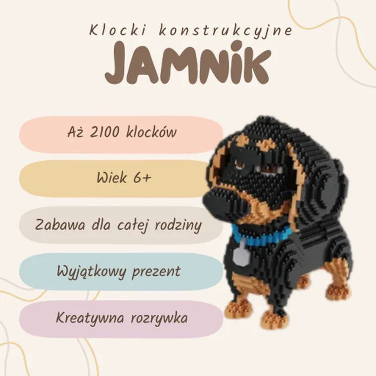 Balody, Pies Jamnik, klocki konstrukcyjne, 2100 elementów