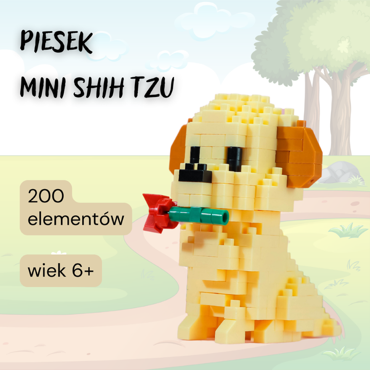 Balody, Piesek mini Shih tzu, klocki konstrukcyjne, 200 elementów