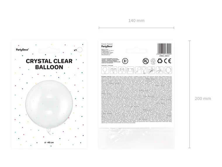 balon kula, transparentny, 40 cm