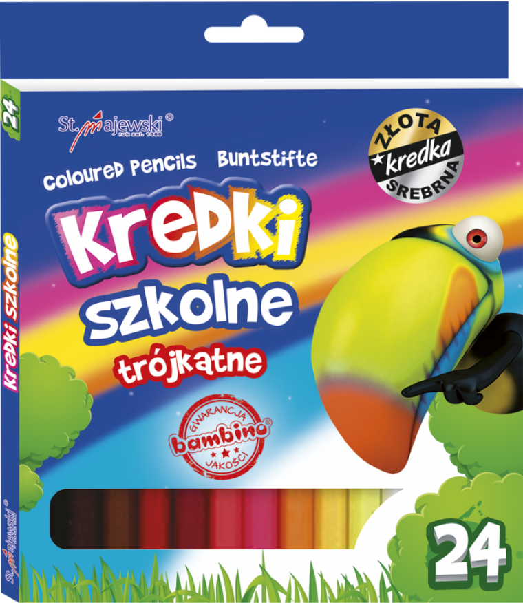 Bambino, kredki ołówkowe, trójkątne, 24 kolory
