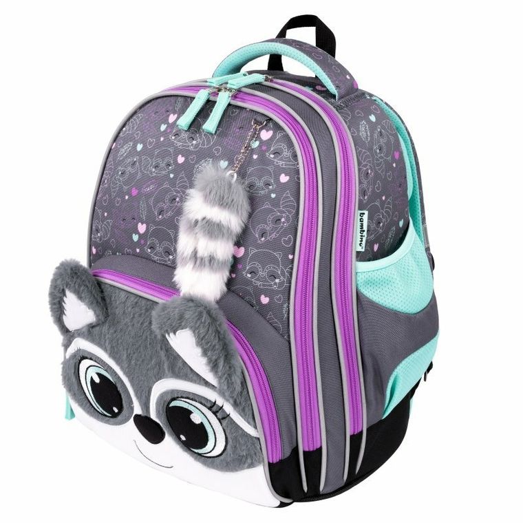 Bambino, plecak szkolny, 2-komorowy, Racoon