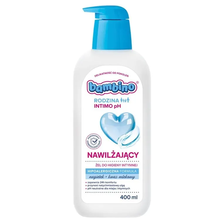 Bambino, Rodzina Intimo pH, nawilżający żel do higieny intymnej, 400 ml