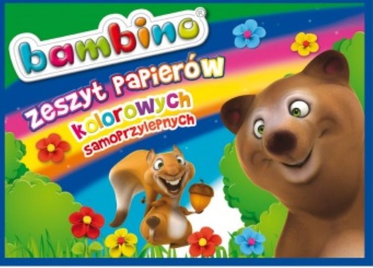Bambino, zeszyt papierów kolorowych, samoprzylepnych, B4