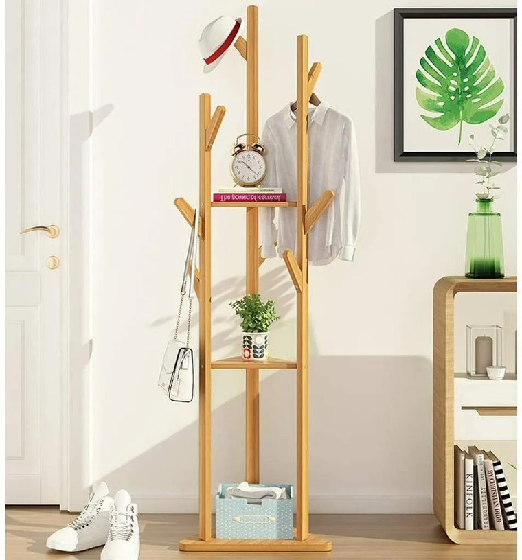 Bambusowy, wieszak, drzewo, 165 cm