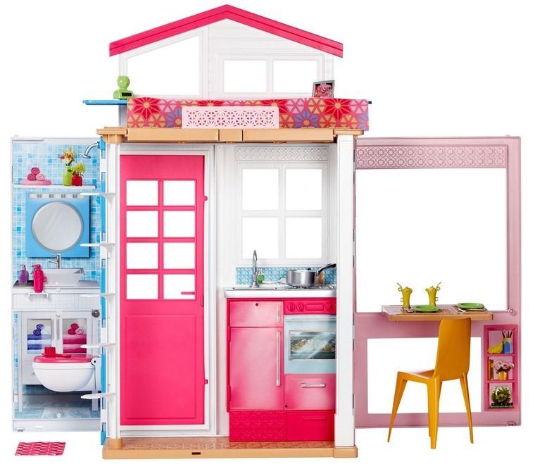 Barbie, 2-poziomowy domek Barbie, zestaw bez lalki