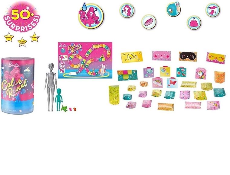 Barbie, Color Reveal, Kolorowa niespodzianka, Piżama Party, lalki i akcesoria, 1 szt.