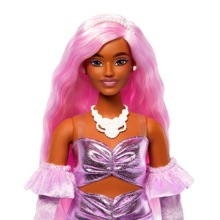 Barbie, Deluxe Style, metaliczna sukienka, lalka