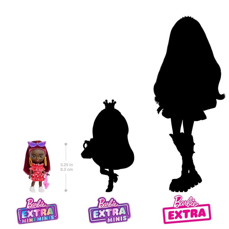 Barbie, Extra Mini Minis, mała lalka, czerwone falbanki