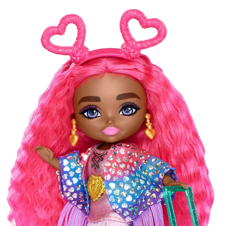 Barbie, Extra Minis, mała lalka, różowe włosy