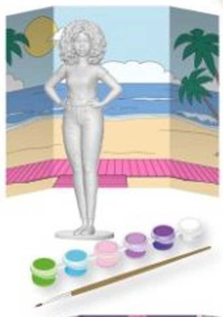 Barbie, figurka gipsowa, zestaw kreatywny z farbkami