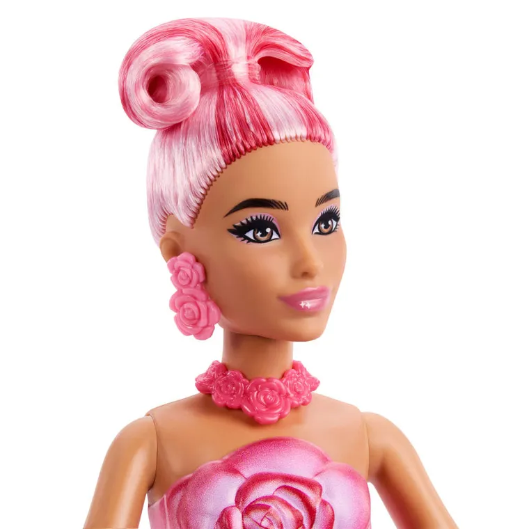 Barbie, Flower Reveal, kwiatowa lalka niespodzianka, czerwony kwiat