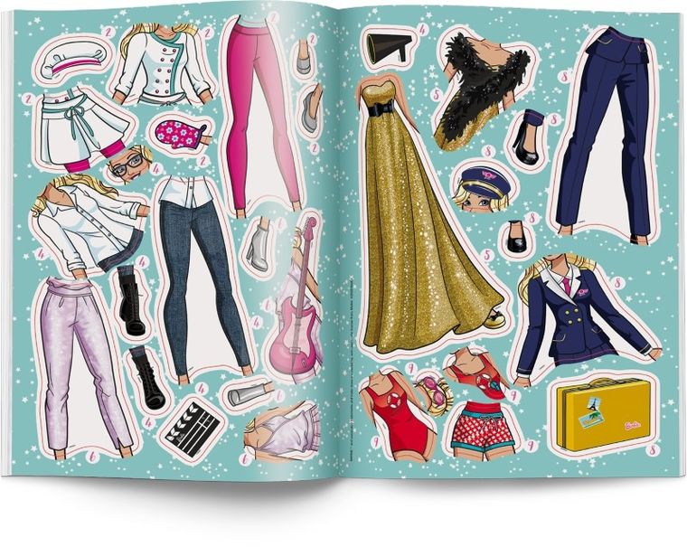 Barbie. Kolorowanka z naklejkami. Stroje. Zawody