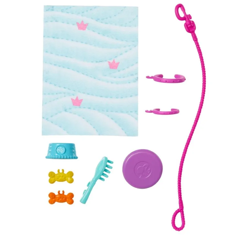 Barbie, Lalka i piesek na wózku, zestaw do zabawy