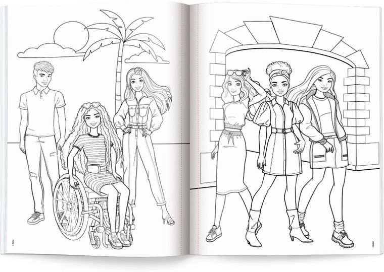 Barbie. Megakolorowanka. Brokatowe naklejki