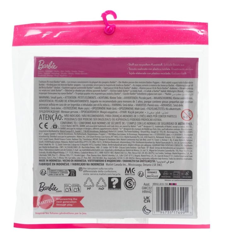 Barbie, Ubranka i akcesoria dla lalek, dwupak, HRH42
