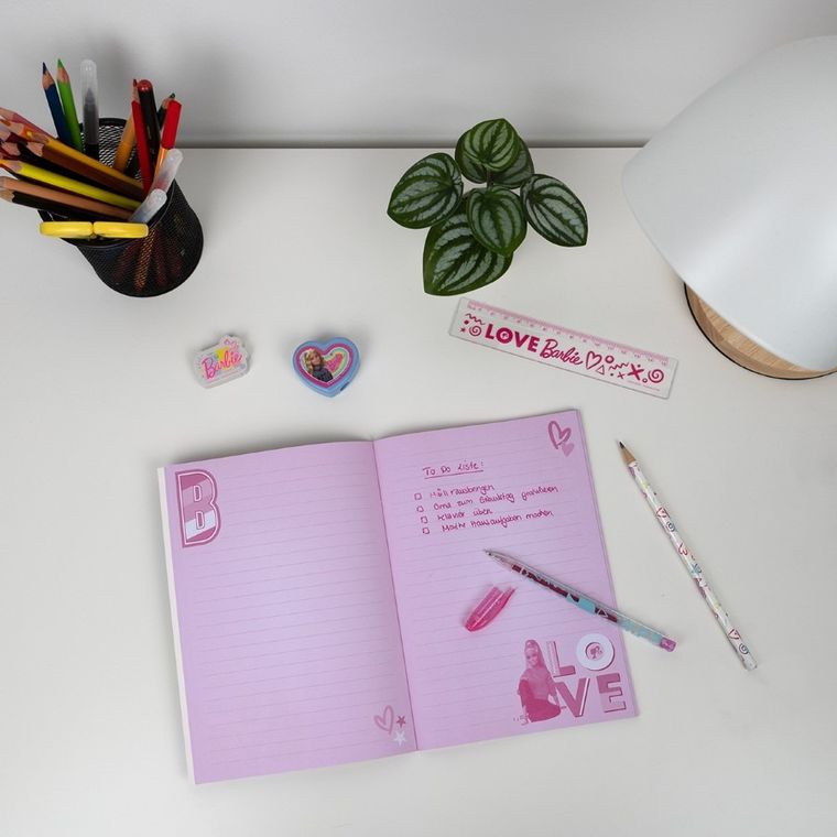 Barbie, zestaw przyborów szkolnych w saszetce 7 elementów