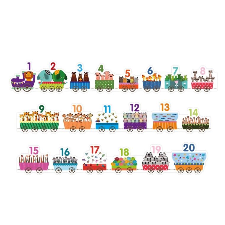 Barbo Toys, Duży Pociąg, Nauka Liczenia, puzzle, 20 elementów