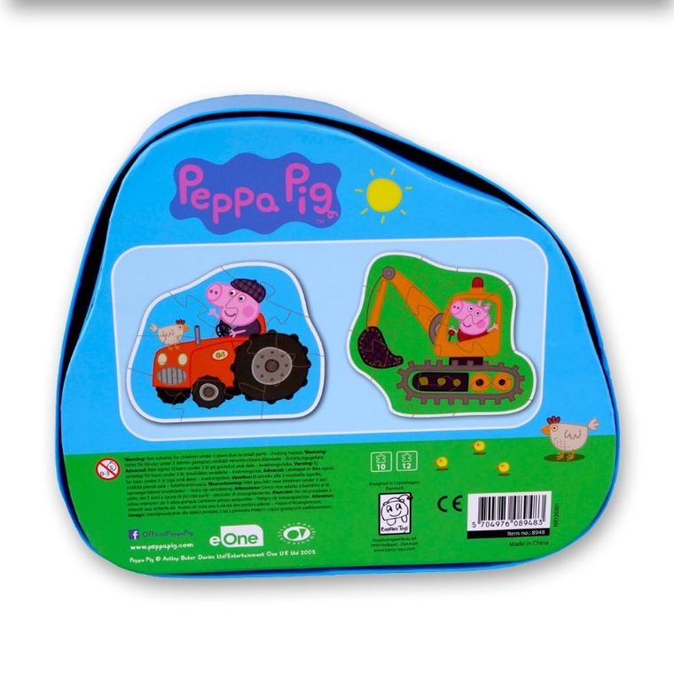 Barbo Toys, Świnka Peppa, Farmer George, puzzle w ozdobnym pudełku, 2 układanki