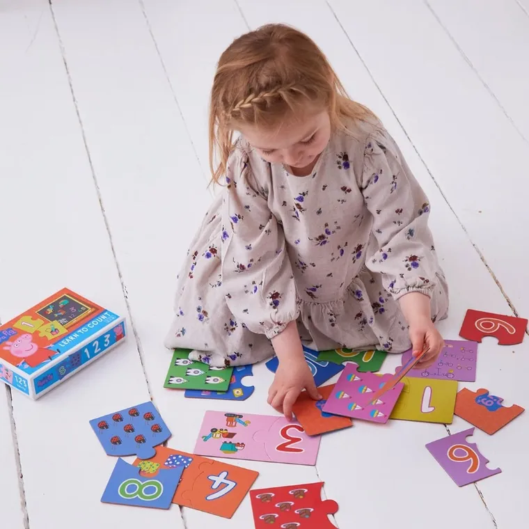 Barbo Toys, Świnka Peppa, Nauka liczenia, puzzle edukacyjne, 10 układanek, 20 elementów