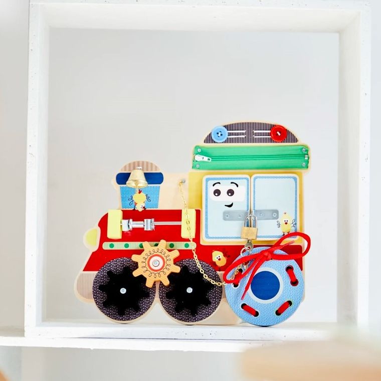 Barbo Toys, tablica manipulacyjna, edukacyjna, pociąg