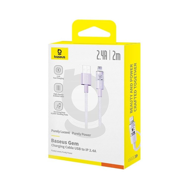Baseus, GemTyp, kabel USB-A, Lightning 2,4A, 2m