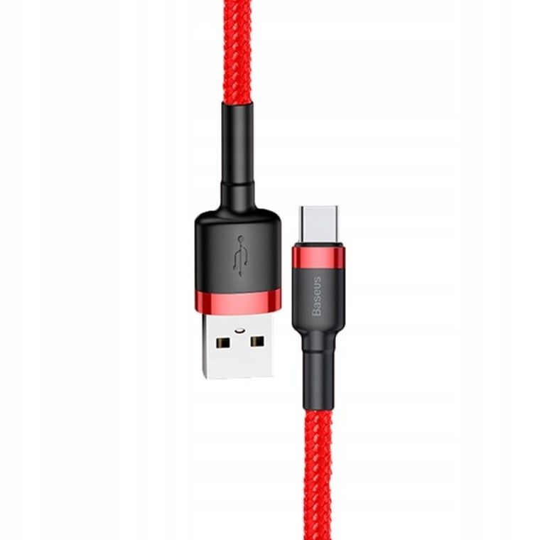 Baseus, kabel Kevlar USB do Type-C, 2A, 2 metry, czerwony