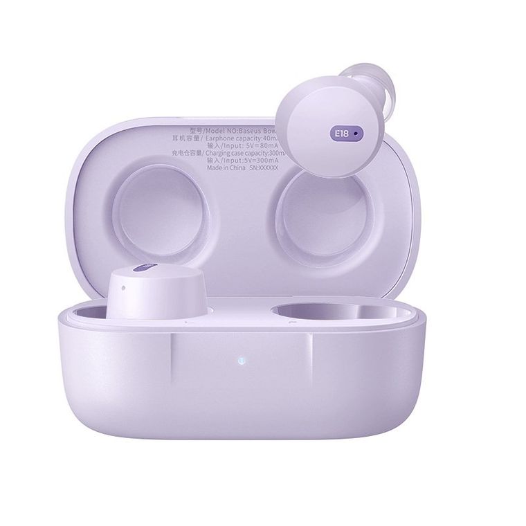 Baseus, słuchawki bezprzewodowe, Bowie E18, fioletowy