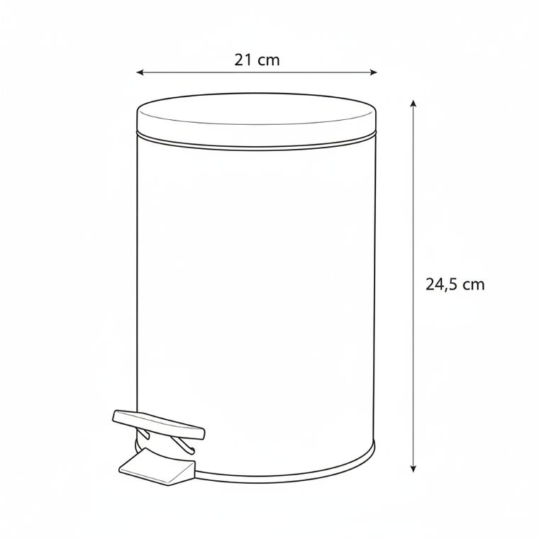 Bathroom Solutions, Noni, kosz na śmieci, metalowy z pokrywą, 3l