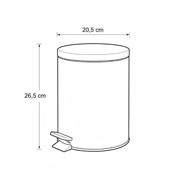 Bathroom Solutions, Noni, kosz na śmieci, metalowy z pokrywą, 5l