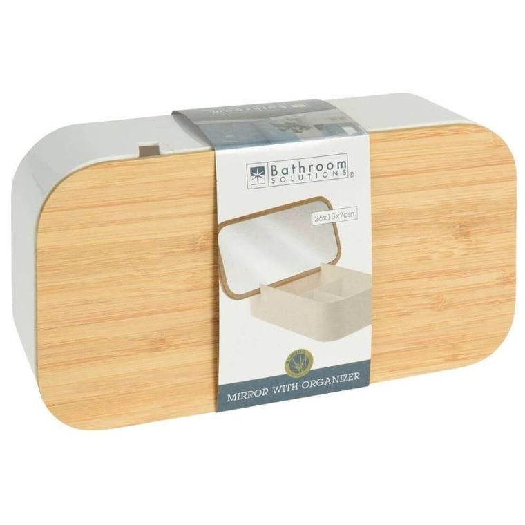 Bathroom Solutions, organizer na kosmetyki z lusterkiem, 26-13-7 cm