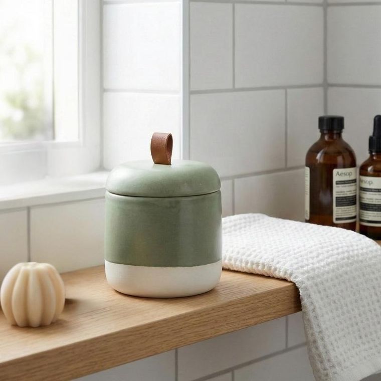 Bathroom Solutions, The Pastels, pojemnik na waciki, ceramiczny, 10 cm