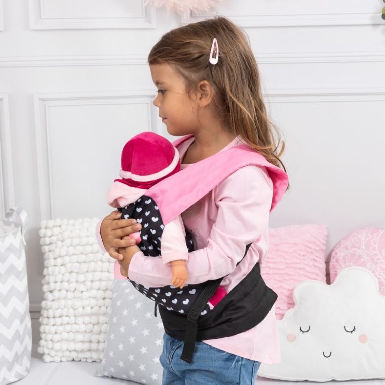 Bayer Design, EasyCarry, nosidełko dla lalek, różowo-czarne