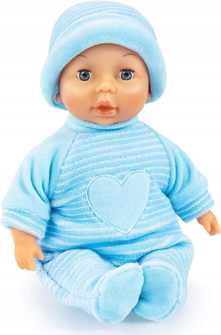 Bayer Design, First Words Baby, interaktywna lalka bobas, niebieska, 28 cm