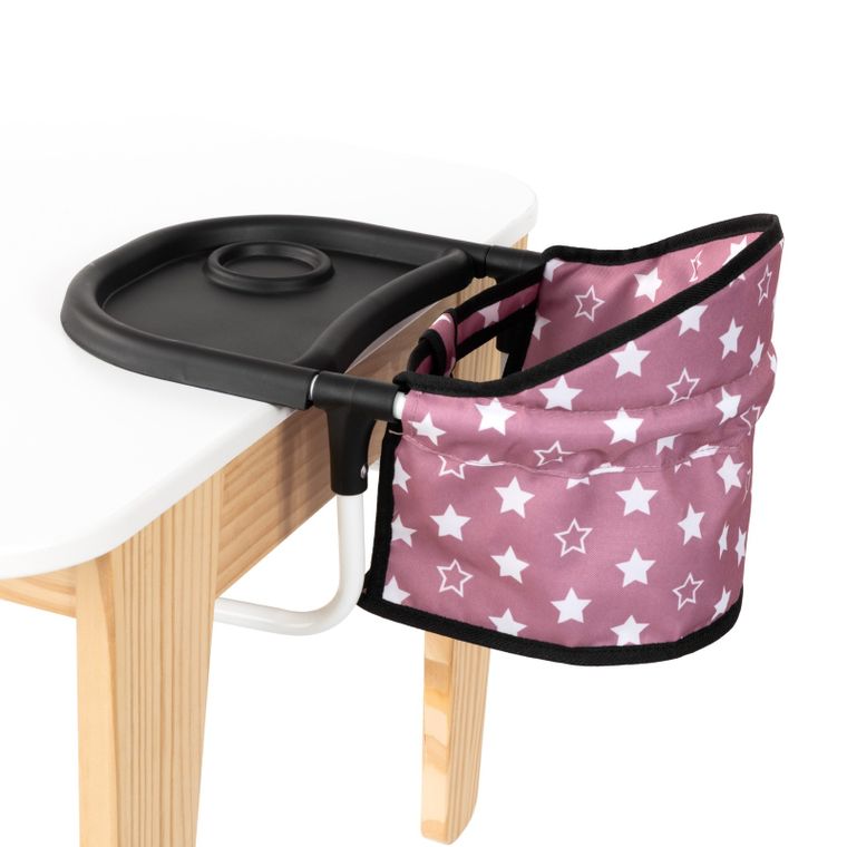 Bayer Design, krzesełko stołowe do karmienia lalek, różowe