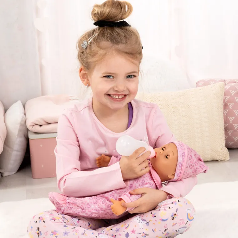 Bayer Design, Pierwsze słowa, interaktywna lalka bobas, różowa, 38 cm